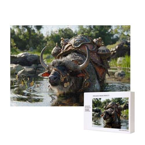 Phayah Armor Puzzle mit Büffelmotiv, für Erwachsene, 300 Teile, Heimdekoration, Geburtstagsparty, für Männer und Frauen, 40 x 27,9 cm von PHAYAH