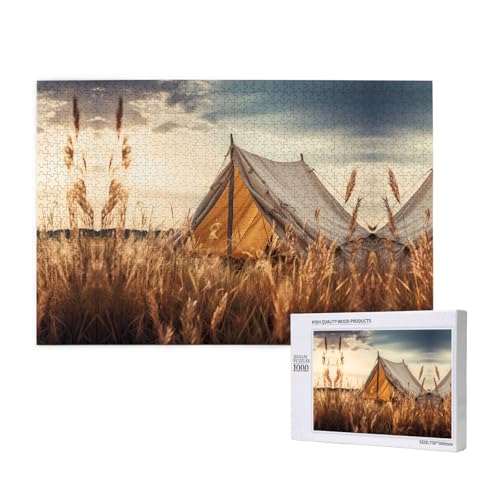 Phayah Außenzelt-Puzzle, 1000 Teile, für Puzzle, Holzpuzzle für Familie, Freunde, Heimdekoration, Wandkunst, 75 x 50 cm von PHAYAH