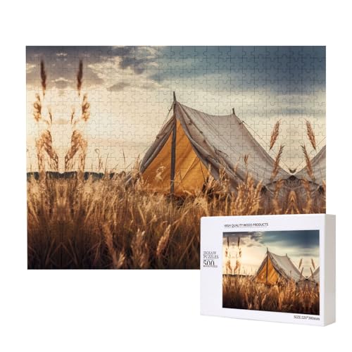Phayah Außenzelt-Puzzle, 500 Teile, für Puzzle, Holzpuzzle für Familie, Freunde, Heimdekoration, Wandkunst, 50,4 x 38,1 cm Phayah Außenzelt-Puzzle, 500 Teile, für Puzzle, Holzpuzzle für Familie, Freunde, Heimdekoration, Wandkunst, 50,4 x 38,1 cm von PHAYAH