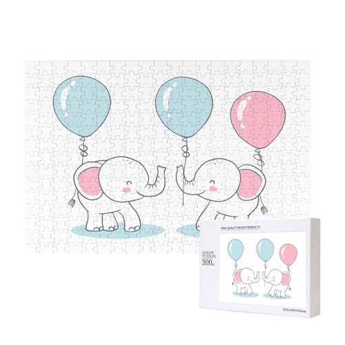 Phayah Baby-Elefanten- und Ballon-Puzzles für Erwachsene, 300 Teile, Heimdekoration, Geburtstagsparty für Männer und Frauen, 15,7 x 27,9 cm Phayah Baby-Elefanten- und Ballon-Puzzles für Erwachsene, 300 Teile, Heimdekoration, Geburtstagsparty für Männer und Frauen, 15,7 x 27,9 cm von PHAYAH