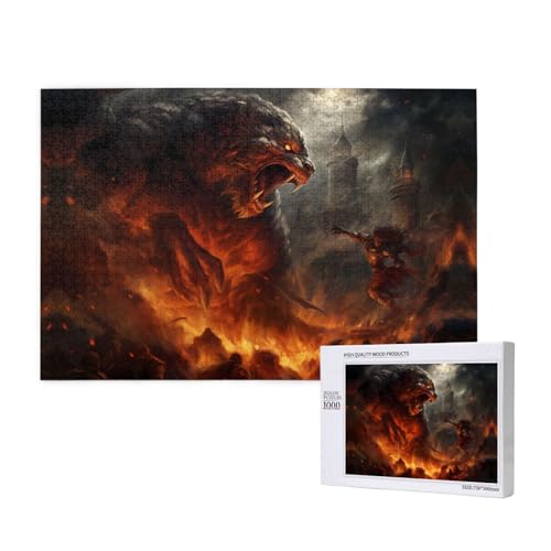 Phayah Battle Monster Puzzle für Erwachsene, 1000 Teile, Heimdekoration, Geburtstagsparty für Männer und Frauen, 29,5 x 50 cm Phayah Battle Monster Puzzle für Erwachsene, 1000 Teile, Heimdekoration, Geburtstagsparty für Männer und Frauen, 29,5 x 50 cm von PHAYAH