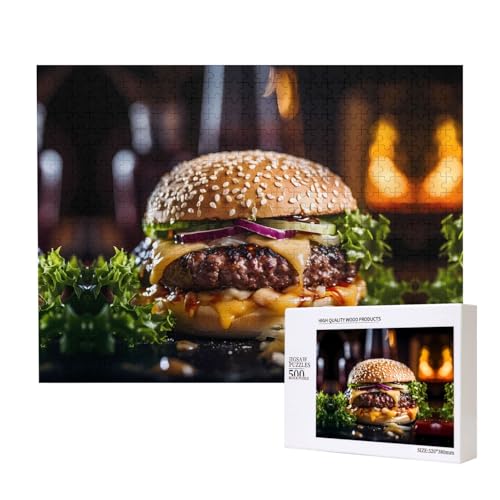 Phayah Big Burger Puzzle für Erwachsene, 500 Teile, Heimdekoration, Geburtstagsparty für Männer und Frauen, 50 x 38 cm Phayah Big Burger Puzzle für Erwachsene, 500 Teile, Heimdekoration, Geburtstagsparty für Männer und Frauen, 50 x 38 cm von PHAYAH