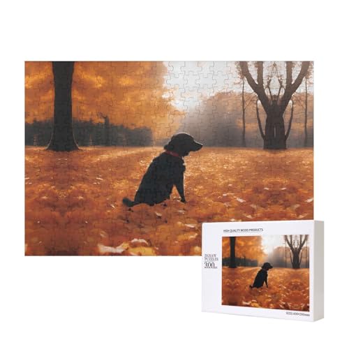 Phayah Blätter mit Hunden, Puzzle, 300 Teile, Holzpuzzle für Familie, Freunde, Heimdekoration, Wandkunst, 15,7 x 27,9 cm Phayah Blätter mit Hunden, Puzzle, 300 Teile, Holzpuzzle für Familie, Freunde, Heimdekoration, Wandkunst, 15,7 x 27,9 cm von PHAYAH