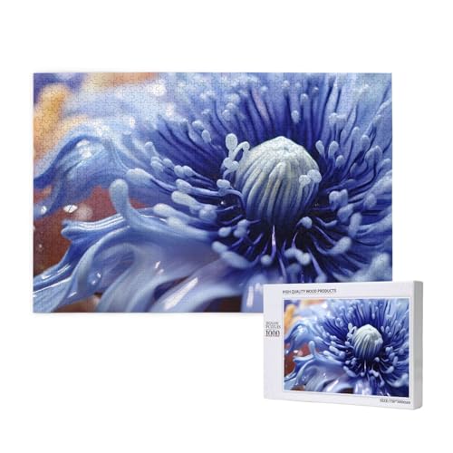 Phayah Blaue Anemonen-Blumen-Puzzles für Erwachsene, 1000 Teile, Heimdekoration, Geburtstagsparty für Männer und Frauen, 29,5 x 50 cm Phayah Blaue Anemonen-Blumen-Puzzles für Erwachsene, 1000 Teile, Heimdekoration, Geburtstagsparty für Männer und Frauen, 29,5 x 50 cm von PHAYAH