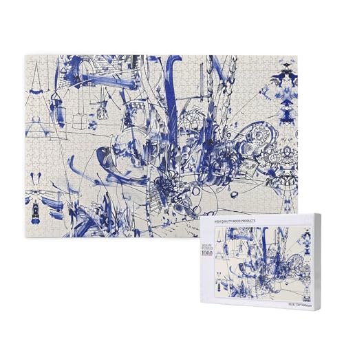 Phayah Blaue Graffiti-Puzzles für Erwachsene, 1000 Teile, Heimdekoration, Geburtstagsparty für Männer und Frauen, 29,5 x 50 cm von PHAYAH