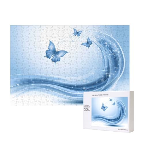 Phayah Blauer Schmetterling Puzzle für Erwachsene, 300 Teile, Heimdekoration, Geburtstagsparty für Männer und Frauen, 15,7 x 27,9 cm Phayah Blauer Schmetterling Puzzle für Erwachsene, 300 Teile, Heimdekoration, Geburtstagsparty für Männer und Frauen, 15,7 x 27,9 cm von PHAYAH
