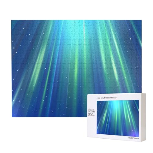 Phayah Blaues Aurora Borealis Puzzle für Erwachsene, 500 Teile, Heimdekoration, Geburtstagsparty für Männer und Frauen, 20,4 x 38,1 cm Phayah Blaues Aurora Borealis Puzzle für Erwachsene, 500 Teile, Heimdekoration, Geburtstagsparty für Männer und Frauen, 20,4 x 38,1 cm von PHAYAH