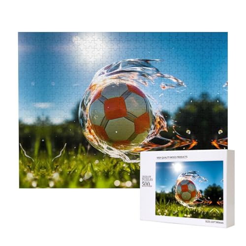 Phayah Blitzkrieg Fußball-Puzzles für Erwachsene, 500 Teile, Heimdekoration, Geburtstagsparty für Männer und Frauen, 50,4 x 38,1 cm von PHAYAH