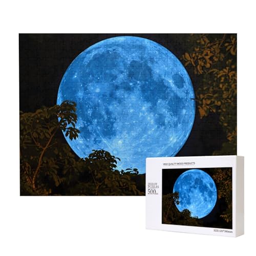 Phayah Blue Moon Pattern Puzzle Einzigartige Puzzle Wandkunst Bild für Heimdekoration 500 Stück von PHAYAH