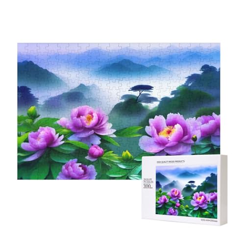 Phayah Blühende Pfingstrosen Puzzle für Erwachsene, 300 Teile, Heimdekoration, Geburtstagsparty für Männer und Frauen, 40 x 27,9 cm von PHAYAH