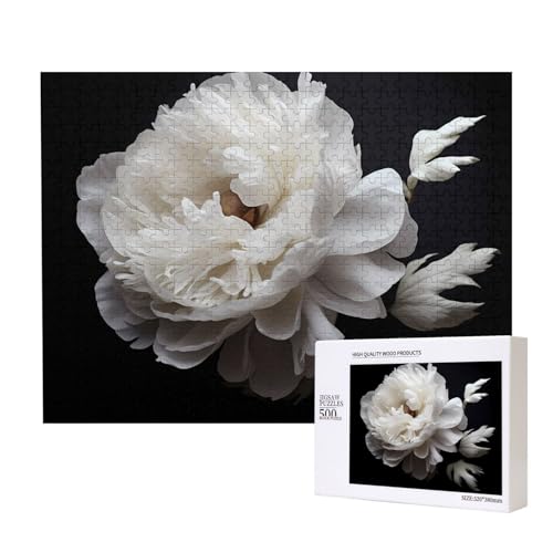 Phayah Blühende weiße Pfingstrosen-Puzzles für Erwachsene, 500 Teile, Heimdekoration, Geburtstagsparty für Männer und Frauen, 20,4 x 38,1 cm Phayah Blühende weiße Pfingstrosen-Puzzles für Erwachsene, 500 Teile, Heimdekoration, Geburtstagsparty für Männer und Frauen, 20,4 x 38,1 cm von PHAYAH