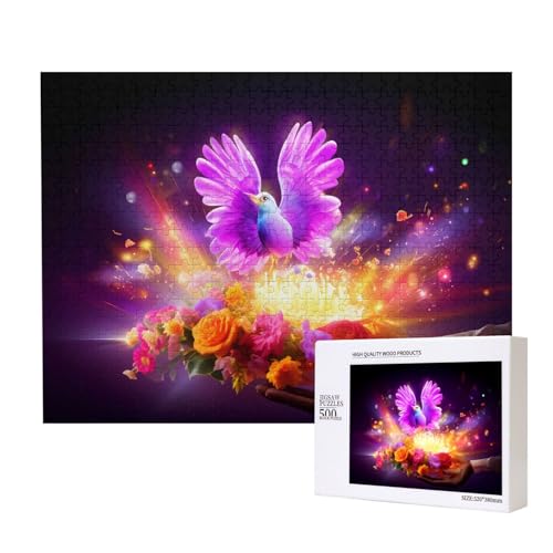 Phayah Blühender Vogel in der Hand Puzzles für Erwachsene 500 Teile Kinder Intelligenz Entwicklung Spielzeug 20,4 x 38,1 cm von PHAYAH
