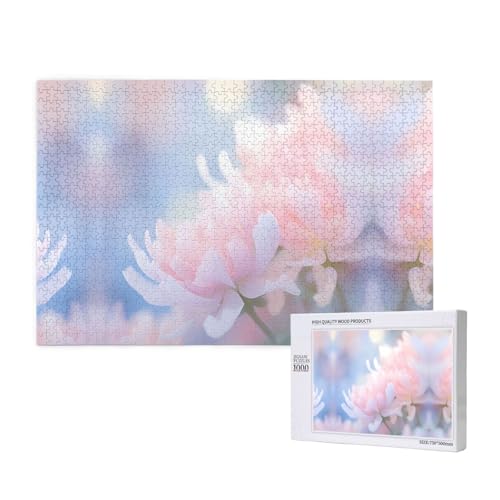 Phayah Blumen-Nahaufnahmen-Puzzle, 1000 Teile für Puzzle, Holzpuzzle für Familie, Freunde, Heimdekoration, Wandkunst, 75 x 50 cm von PHAYAH