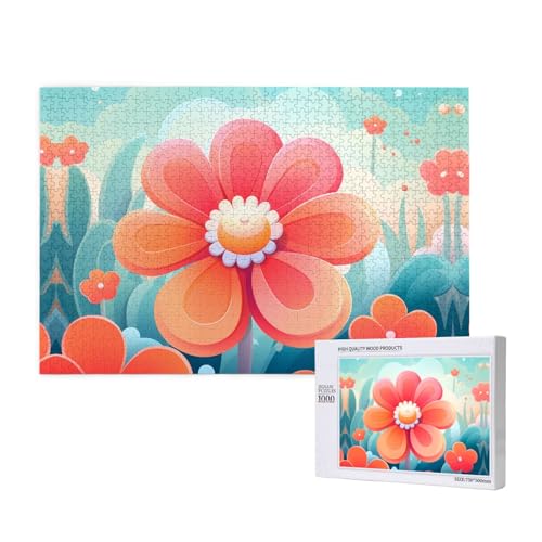 Phayah Blumen-Puzzle, 1000 Teile für Puzzle, Holzpuzzle für Familie, Freunde, Heimdekoration, Wandkunst, 75 x 50 cm von PHAYAH