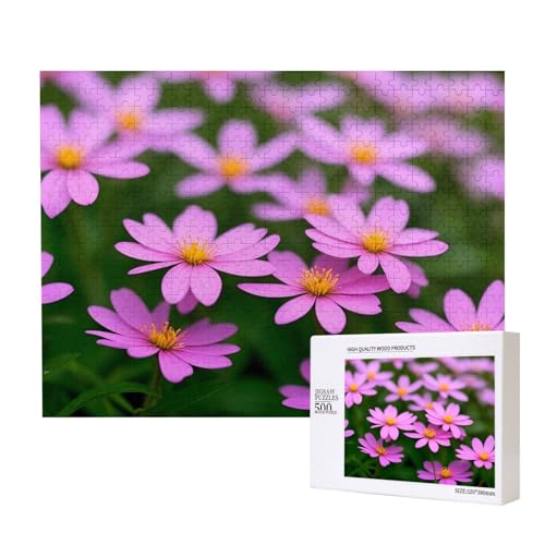 Phayah Blumen-Puzzle, 500 Teile, Holzpuzzle für Familie, Freunde, Heimdekoration, Wandkunst, 500 x 38 cm von PHAYAH
