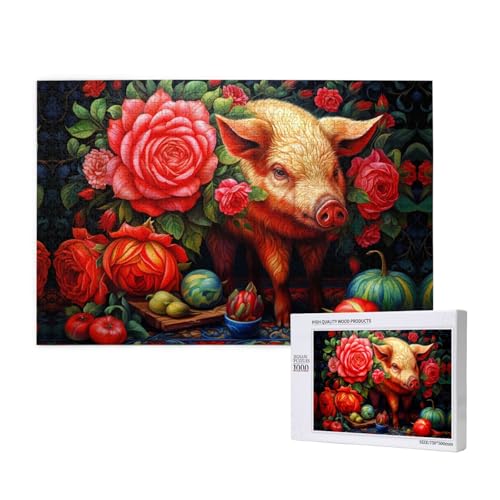 Phayah Blumen und Schwein Puzzles für Erwachsene 1000 Teile Kinder Intelligenz Entwicklung Spielzeug 29,5 x 19,7 Phayah Blumen und Schwein Puzzles für Erwachsene 1000 Teile Kinder Intelligenz Entwicklung Spielzeug 29,5 x 19,7 von PHAYAH