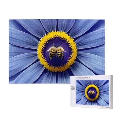 Phayah Blumenherz, Biene, Puzzle, 1000 Teile, Holzpuzzle für Familie, Freunde, Heimdekoration, Wandkunst, 29,5 x 50 cm Phayah Blumenherz, Biene, Puzzle, 1000 Teile, Holzpuzzle für Familie, Freunde, Heimdekoration, Wandkunst, 29,5 x 50 cm von PHAYAH