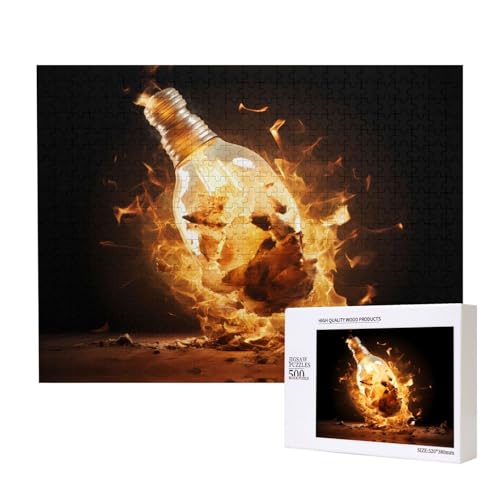 Phayah Brennende Glühbirnen-Muster, Puzzle, einzigartiges Puzzle, Wandkunst, Bild für Heimdekoration, 500 Stück von PHAYAH