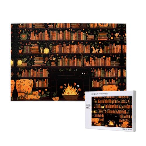 Phayah Bücherregal-Muster, Puzzle, einzigartiges Puzzle, Wandkunst, Bild für Heimdekoration, 1000 Stück Phayah Bücherregal-Muster, Puzzle, einzigartiges Puzzle, Wandkunst, Bild für Heimdekoration, 1000 Stück von PHAYAH