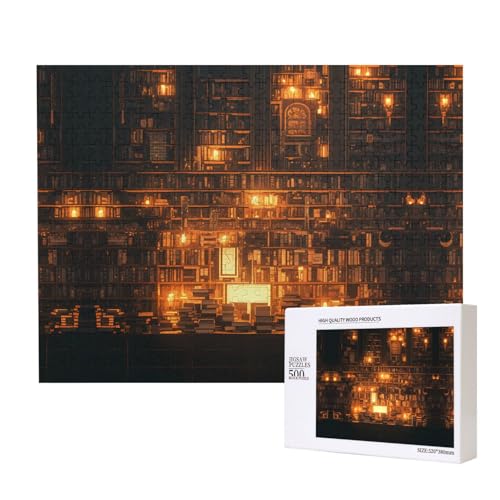 Phayah Bücherregal-Puzzles für Erwachsene, 500 Teile, Heimdekoration, Geburtstagsparty für Männer und Frauen, 50 x 38 cm Phayah Bücherregal-Puzzles für Erwachsene, 500 Teile, Heimdekoration, Geburtstagsparty für Männer und Frauen, 50 x 38 cm von PHAYAH
