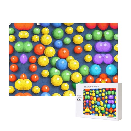 Phayah Bunte Bälle, Puzzle, 300 Teile, für Puzzle, Holzpuzzle für Familie, Freunde, Heimdekoration, Wandkunst, 15,7 x 27,9 cm Phayah Bunte Bälle, Puzzle, 300 Teile, für Puzzle, Holzpuzzle für Familie, Freunde, Heimdekoration, Wandkunst, 15,7 x 27,9 cm von PHAYAH
