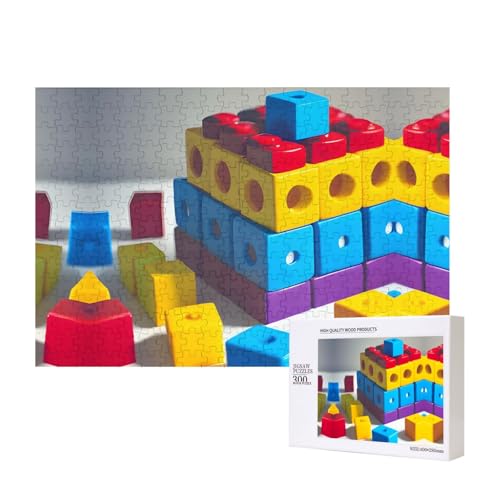 Phayah Bunte Bausteine, Puzzle, 300 Teile, für Puzzle, Holzpuzzle für Familie, Freunde, Heimdekoration, Wandkunst, 15,7 x 27,9 cm Phayah Bunte Bausteine, Puzzle, 300 Teile, für Puzzle, Holzpuzzle für Familie, Freunde, Heimdekoration, Wandkunst, 15,7 x 27,9 cm von PHAYAH