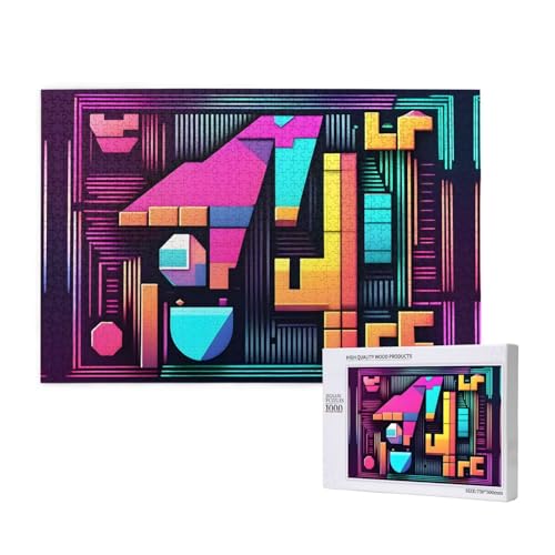 Phayah Bunte Farben, Puzzle, 1000 Teile für Puzzle, Holzpuzzle für Familie, Freunde, Heimdekoration, Wandkunst, 75 x 50 cm von PHAYAH