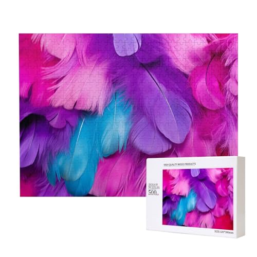 Phayah Bunte Feder-Puzzles für Erwachsene, 500 Teile, Heimdekoration, Geburtstagsparty für Männer und Frauen, 50 x 38 cm Phayah Bunte Feder-Puzzles für Erwachsene, 500 Teile, Heimdekoration, Geburtstagsparty für Männer und Frauen, 50 x 38 cm von PHAYAH