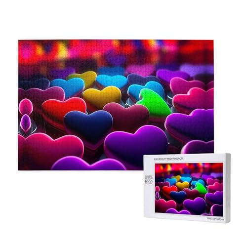 Phayah Bunte Herz-Puzzles für Erwachsene, 1000 Teile, Kinderspielzeug, Intelligenzentwicklungsspielzeug, 29,5 x 19,7 cm Phayah Bunte Herz-Puzzles für Erwachsene, 1000 Teile, Kinderspielzeug, Intelligenzentwicklungsspielzeug, 29,5 x 19,7 cm von PHAYAH