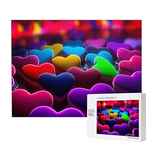 Phayah Bunte Herz-Puzzles für Erwachsene, 500 Teile, Kinderspielzeug, Intelligenzentwicklungsspielzeug, 20,4 x 38,1 cm Phayah Bunte Herz-Puzzles für Erwachsene, 500 Teile, Kinderspielzeug, Intelligenzentwicklungsspielzeug, 20,4 x 38,1 cm von PHAYAH
