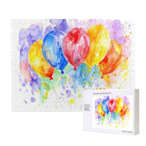 Phayah Bunte Luftballon-Puzzles für Erwachsene, 500 Teile, Kinderspielzeug, Intelligenzentwicklungsspielzeug, 20,4 x 38,1 cm von PHAYAH