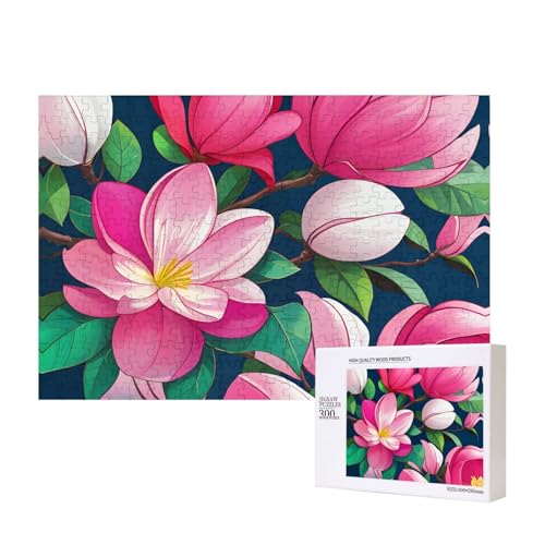 Phayah Bunte Magnolien-Puzzle, 300 Teile, für Puzzle, Holzpuzzle für Familie, Freunde, Heimdekoration, Wandkunst, 39 x 27 cm Phayah Bunte Magnolien-Puzzle, 300 Teile, für Puzzle, Holzpuzzle für Familie, Freunde, Heimdekoration, Wandkunst, 39 x 27 cm von PHAYAH