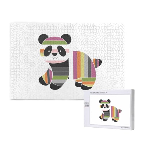 Phayah Bunte Pandas-Puzzles für Erwachsene, 1000 Teile, Kinderspielzeug, Intelligenzentwicklungsspielzeug, 29,5 x 19,7 cm Phayah Bunte Pandas-Puzzles für Erwachsene, 1000 Teile, Kinderspielzeug, Intelligenzentwicklungsspielzeug, 29,5 x 19,7 cm von PHAYAH