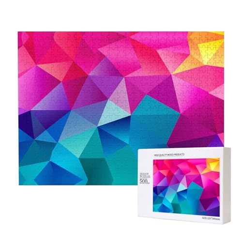 Phayah Bunte Polygon-Puzzles für Erwachsene, 500 Teile, Heimdekoration, Geburtstagsparty für Männer und Frauen, 50 x 38 cm Phayah Bunte Polygon-Puzzles für Erwachsene, 500 Teile, Heimdekoration, Geburtstagsparty für Männer und Frauen, 50 x 38 cm von PHAYAH