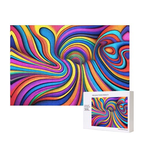 Phayah Bunte Puzzles für Puzzle, Holzpuzzle für Familie, Freunde, Heimdekoration, Wandkunst, 300 Teile von PHAYAH