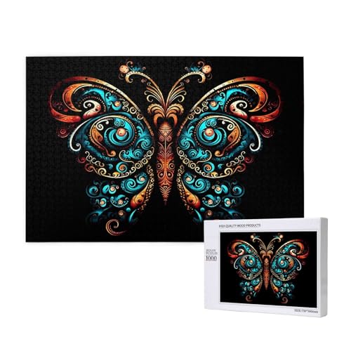 Phayah Bunte Schmetterlings-Puzzles für Erwachsene, 1000 Teile, Kinderspielzeug, Intelligenzentwicklungsspielzeug, 29,5 x 19,7 cm Phayah Bunte Schmetterlings-Puzzles für Erwachsene, 1000 Teile, Kinderspielzeug, Intelligenzentwicklungsspielzeug, 29,5 x 19,7 cm von PHAYAH