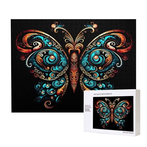 Phayah Bunte Schmetterlings-Puzzles für Erwachsene, 500 Teile, Intelligenz-Entwicklungsspielzeug, 20,4 x 38,1 cm Phayah Bunte Schmetterlings-Puzzles für Erwachsene, 500 Teile, Intelligenz-Entwicklungsspielzeug, 20,4 x 38,1 cm von PHAYAH
