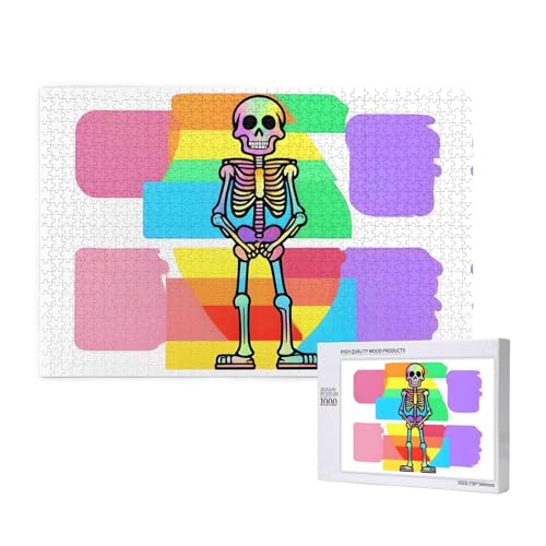 Phayah Bunte Totenkopf-Puzzles für Erwachsene, 1000 Teile, Kinderspielzeug, Intelligenzentwicklungsspielzeug, 29,5 x 19,7 cm Phayah Bunte Totenkopf-Puzzles für Erwachsene, 1000 Teile, Kinderspielzeug, Intelligenzentwicklungsspielzeug, 29,5 x 19,7 cm von PHAYAH