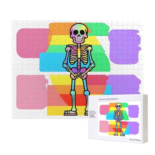 Phayah Bunte Totenkopf-Puzzles für Erwachsene, 500 Teile, Kinderspielzeug, Intelligenzentwicklungsspielzeug, 20,4 x 38,1 cm Phayah Bunte Totenkopf-Puzzles für Erwachsene, 500 Teile, Kinderspielzeug, Intelligenzentwicklungsspielzeug, 20,4 x 38,1 cm von PHAYAH