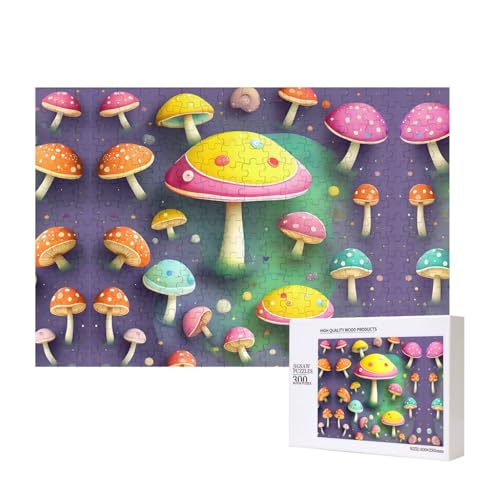 Phayah Bunte Traum-Pilz-Puzzle, 300 Teile für Puzzle, Holzpuzzle für Familie, Freunde, Heimdekoration, Wandkunst, 15,7 x 27,9 cm Phayah Bunte Traum-Pilz-Puzzle, 300 Teile für Puzzle, Holzpuzzle für Familie, Freunde, Heimdekoration, Wandkunst, 15,7 x 27,9 cm von PHAYAH