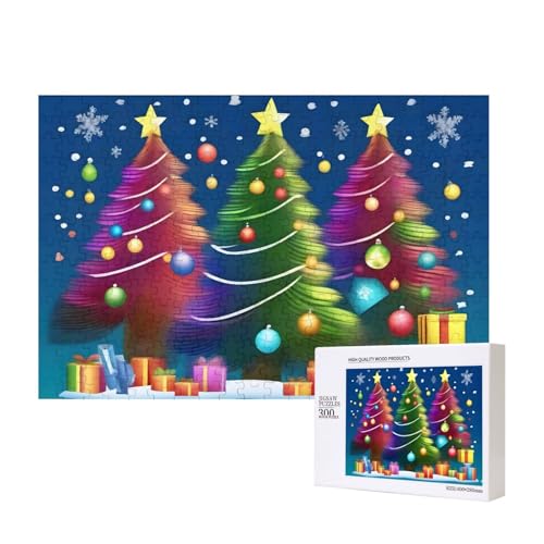 Phayah Bunte Weihnachtspuzzle, 300 Teile, für Puzzle, Holzpuzzle für Familie, Freunde, Heimdekoration, Wandkunst, 300 Stück Phayah Bunte Weihnachtspuzzle, 300 Teile, für Puzzle, Holzpuzzle für Familie, Freunde, Heimdekoration, Wandkunst, 300 Stück von PHAYAH