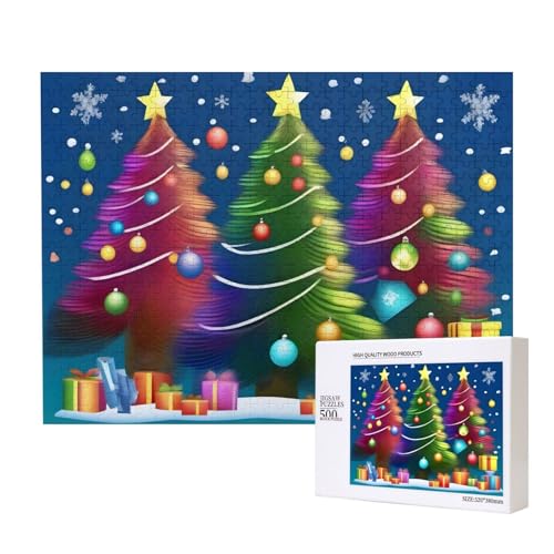 Phayah Bunte Weihnachtspuzzle, 500 Teile, für Puzzle, Holzpuzzle für Familie, Freunde, Heimdekoration, Wandkunst, 500 x 38 cm Phayah Bunte Weihnachtspuzzle, 500 Teile, für Puzzle, Holzpuzzle für Familie, Freunde, Heimdekoration, Wandkunst, 500 x 38 cm von PHAYAH
