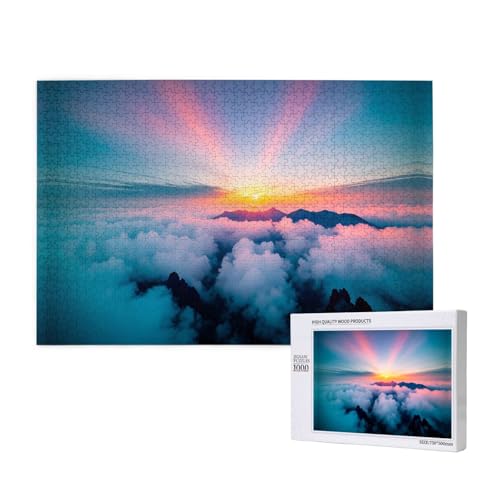 Phayah Bunte Wolken-Puzzles für Erwachsene, 1000 Teile, Kinderspielzeug, Intelligenzentwicklungsspielzeug, 29,5 x 19,7 cm von PHAYAH