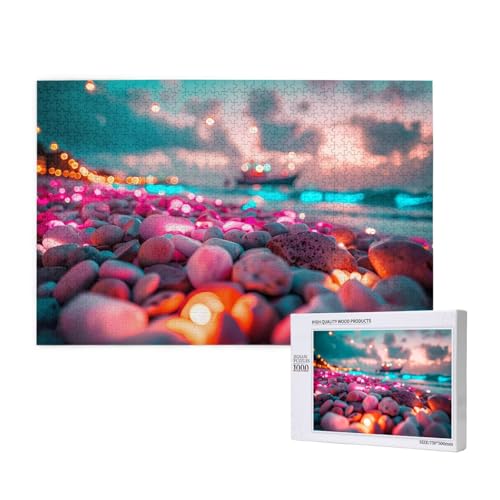 Phayah Bunte leuchtende Steine, Puzzles für Erwachsene, 1000 Teile, Kinderspielzeug, Intelligenzentwicklungsspielzeug, 29,5 x 19,7 cm von PHAYAH
