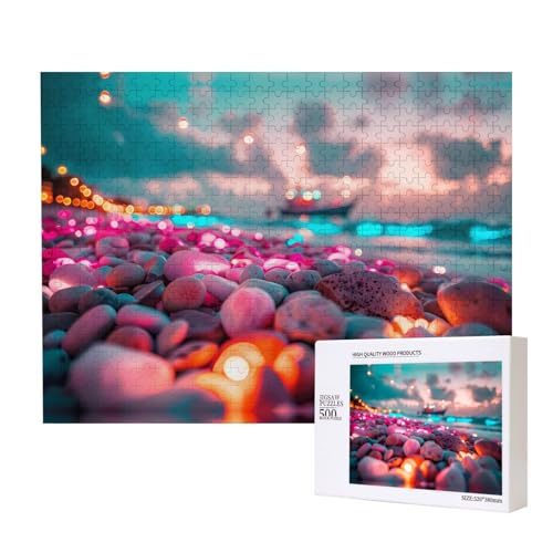 Phayah Bunte leuchtende Steine, Puzzles für Erwachsene, 500 Teile, Kinderspielzeug, Intelligenzentwicklungsspielzeug, 20,4 x 38,1 cm von PHAYAH