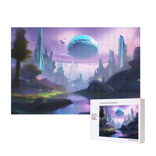 Phayah Buntes Halo-Puzzle, 300 Teile, für Puzzle, Holzpuzzle für Familie, Freunde, Heimdekoration, Wandkunst, 39 x 27 cm von PHAYAH