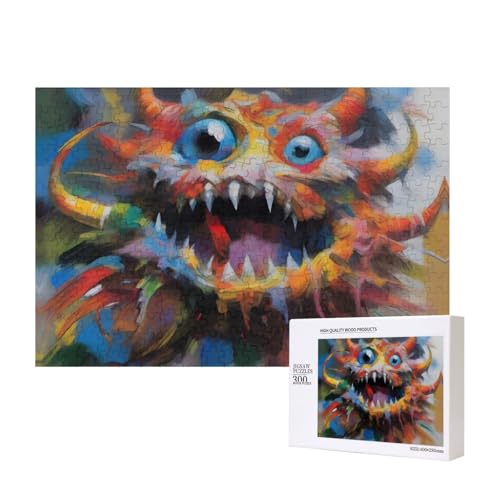Phayah Buntes Monster-Puzzle, 300 Teile, für Puzzle, Holzpuzzle für Familie, Freunde, Heimdekoration, Wandkunst, 39 x 27 cm Phayah Buntes Monster-Puzzle, 300 Teile, für Puzzle, Holzpuzzle für Familie, Freunde, Heimdekoration, Wandkunst, 39 x 27 cm von PHAYAH
