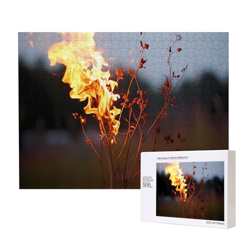 Phayah Burning Weed Pattern Puzzle Unique Jigsaw Wall Art Picture for Home Decoration 500 Pcs von PHAYAH