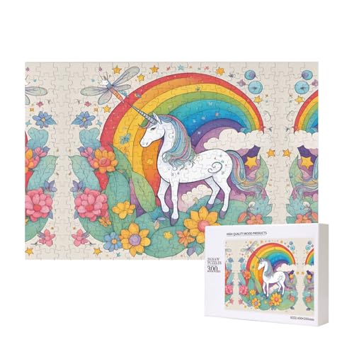Phayah Cartoon-Einhörner-Puzzle, 300 Teile für Puzzle, Holzpuzzle für Familie, Freunde, Heimdekoration, Wandkunst, 15,7 x 27,9 cm Phayah Cartoon-Einhörner-Puzzle, 300 Teile für Puzzle, Holzpuzzle für Familie, Freunde, Heimdekoration, Wandkunst, 15,7 x 27,9 cm von PHAYAH