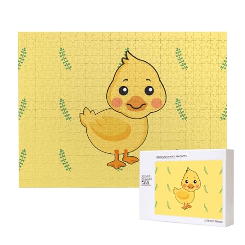 Phayah Cartoon-Enten-Puzzle, 500 Teile für Puzzle, Holzpuzzle für Familie, Freunde, Heimdekoration, Wandkunst, 20,4 x 38,1 cm von PHAYAH